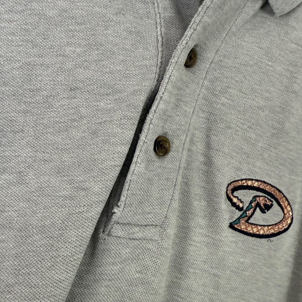 Arizona Diamondbacks Throwback Antigua Logo Heather Gray Polo Shirt Mens Large - Picture 3 of 7